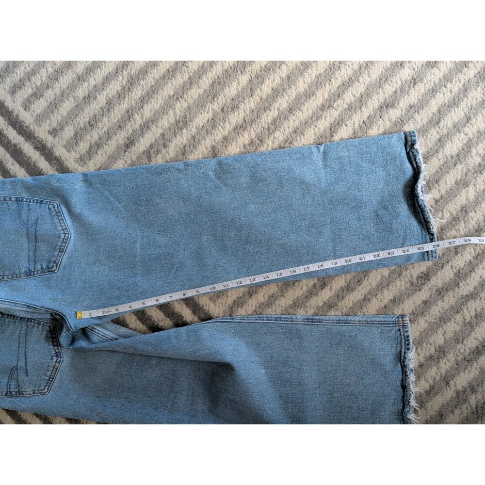 American Eagle Jeans Womens 6 Blue Short Stovepipe Wide Leg Light Wash Boho - Picture 9 of 9